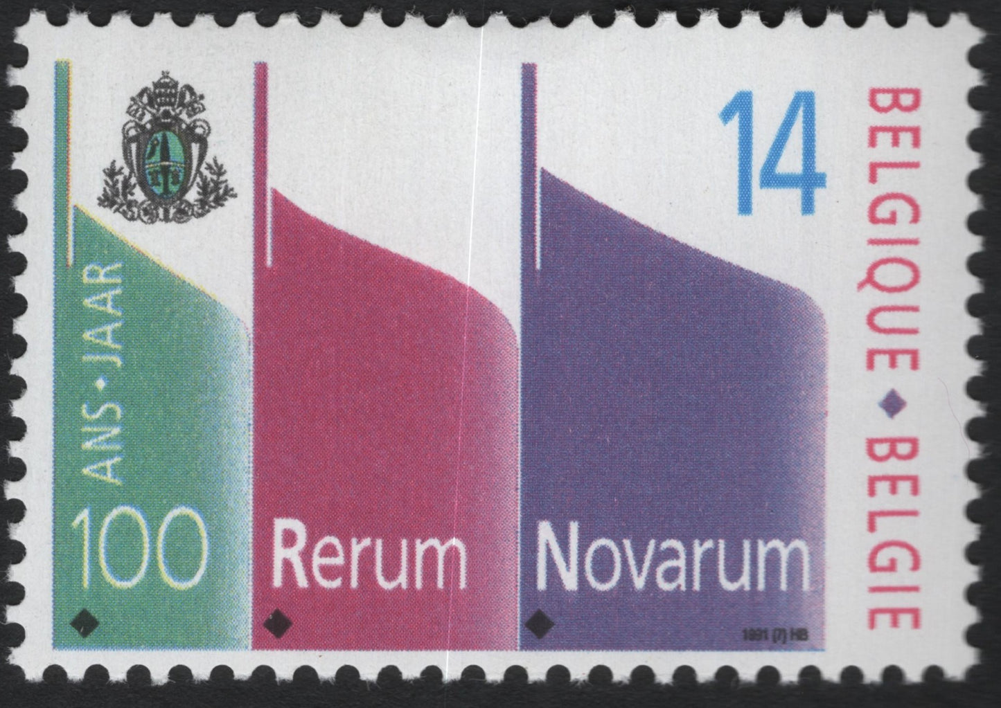 SCG10108 - 🇧🇪 Belgium 1991 – “100 Years of Rerum Novarum” (14F)