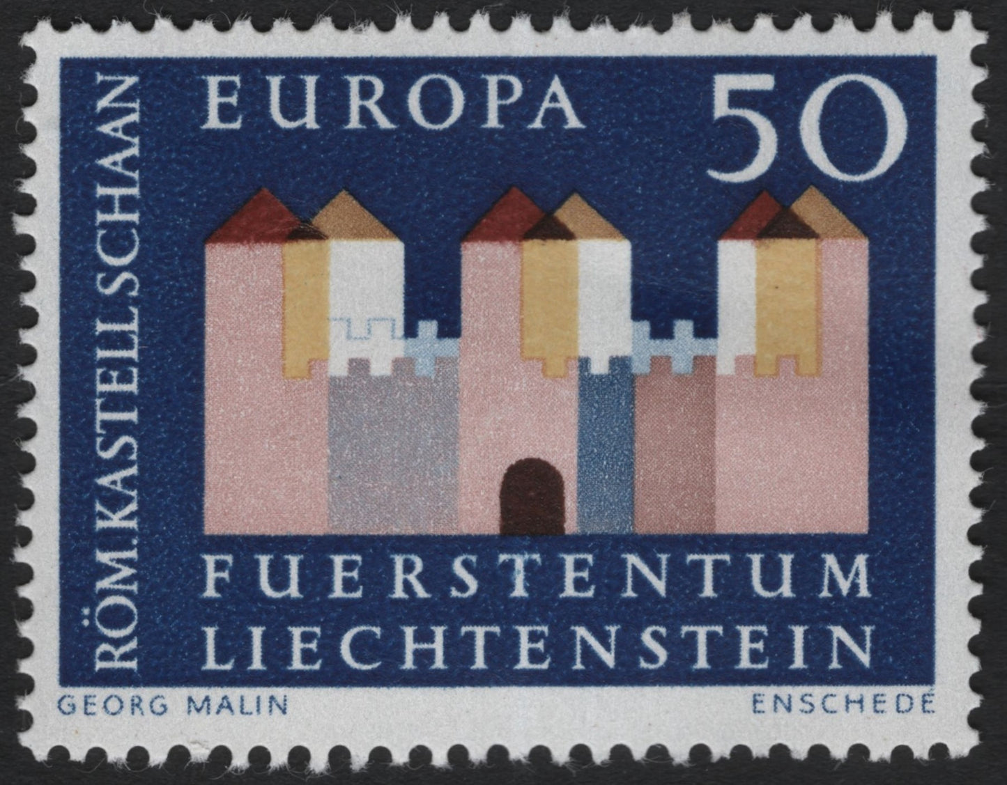 SCG8813 - Liechtenstein 1970 Europa – Roman Fort of Schaan (50 Rp)