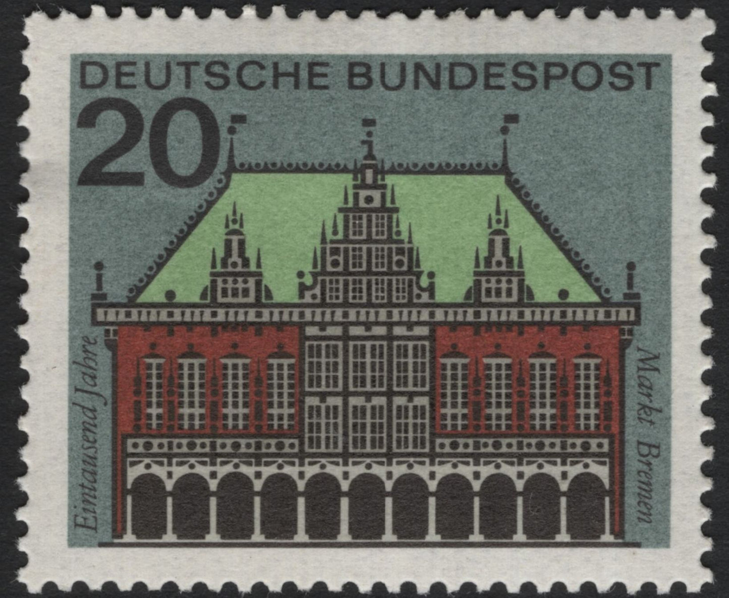 SCG7385 - 🇩🇪 Germany – 20 Pf “German Architecture Series” (Stuttgart & Bremen)
