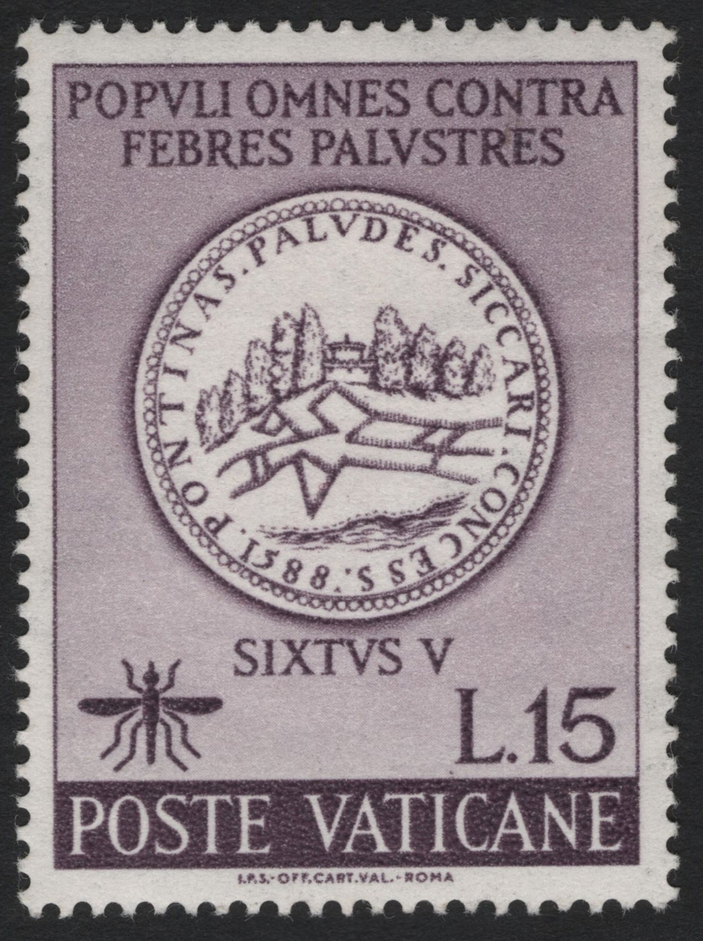 SCG6754 - Vatican City 1962 – Fight Against Malaria (Pope Sixtus V)