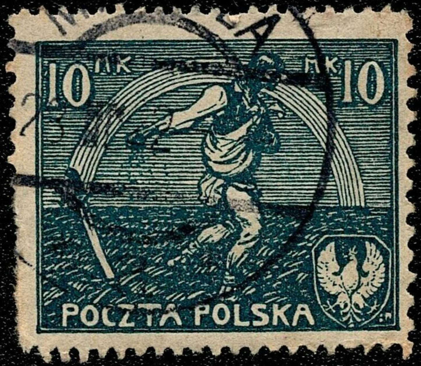 SCG699 - Poland 10 Mk Sower with Rainbow Used