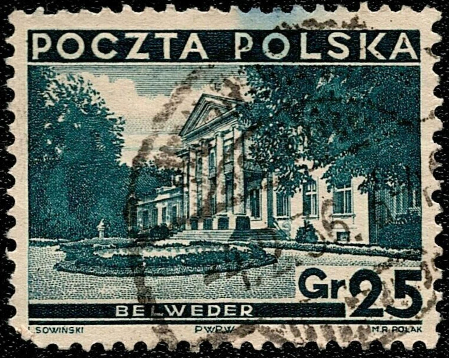 SCG689 - Poland 25 Groszy Belweder Palace Used
