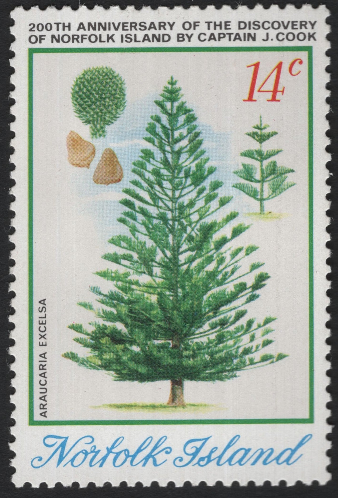 SCG8293 - Norfolk Island 1974 – Araucaria Excelsa (200th Anniversary of Discovery by Captain J. Cook)