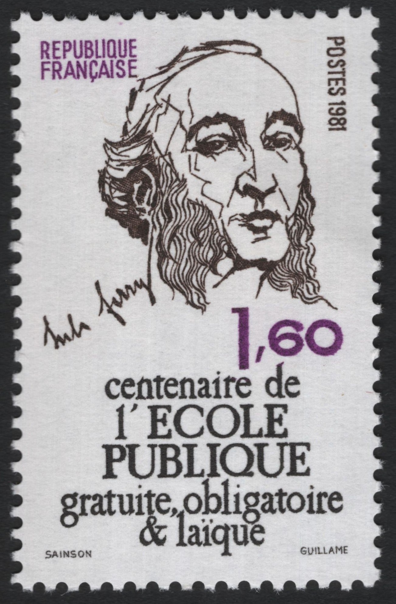 SCG10126 - France 1981 – 1.60F “Centenary of Free, Secular & Compulsory Public Education” (Jules Ferry)