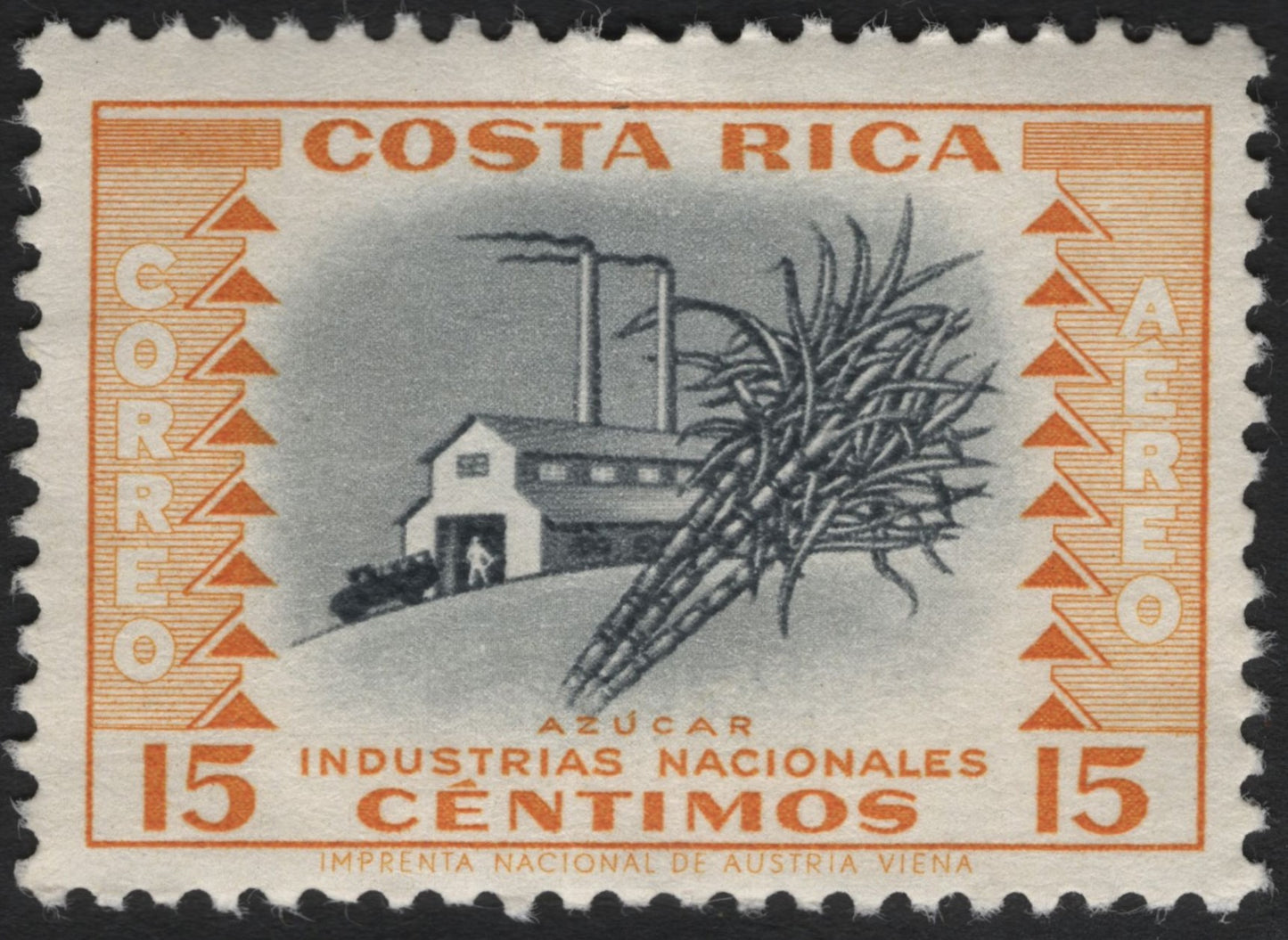 SCG6565 - Costa Rica 15 Céntimos Airmail – Sugar Industry (Azúcar)