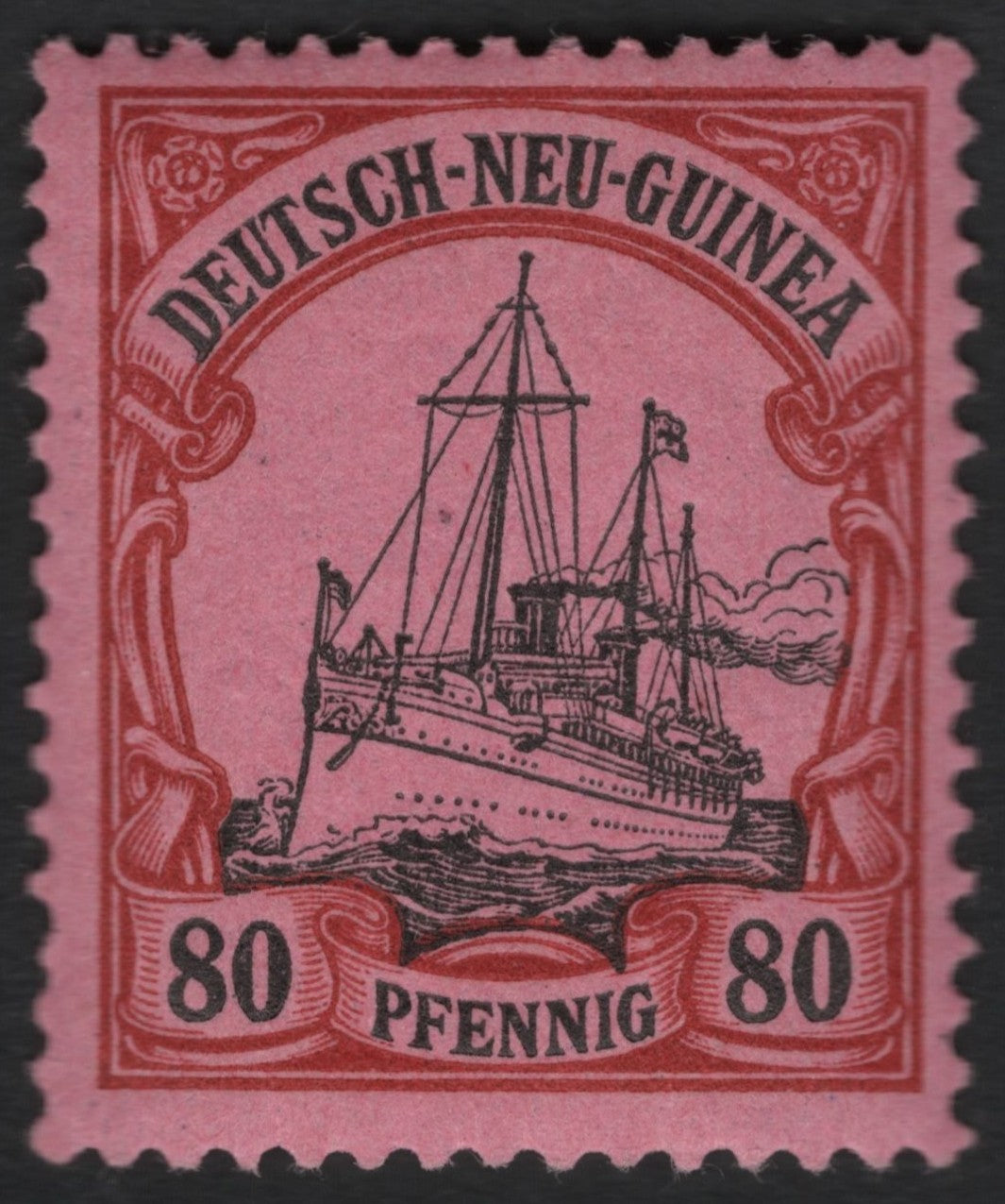SCG9601 - German New Guinea – 80 Pfennig Carmine & Black “Yacht” Issue (ca. 1901–1914)