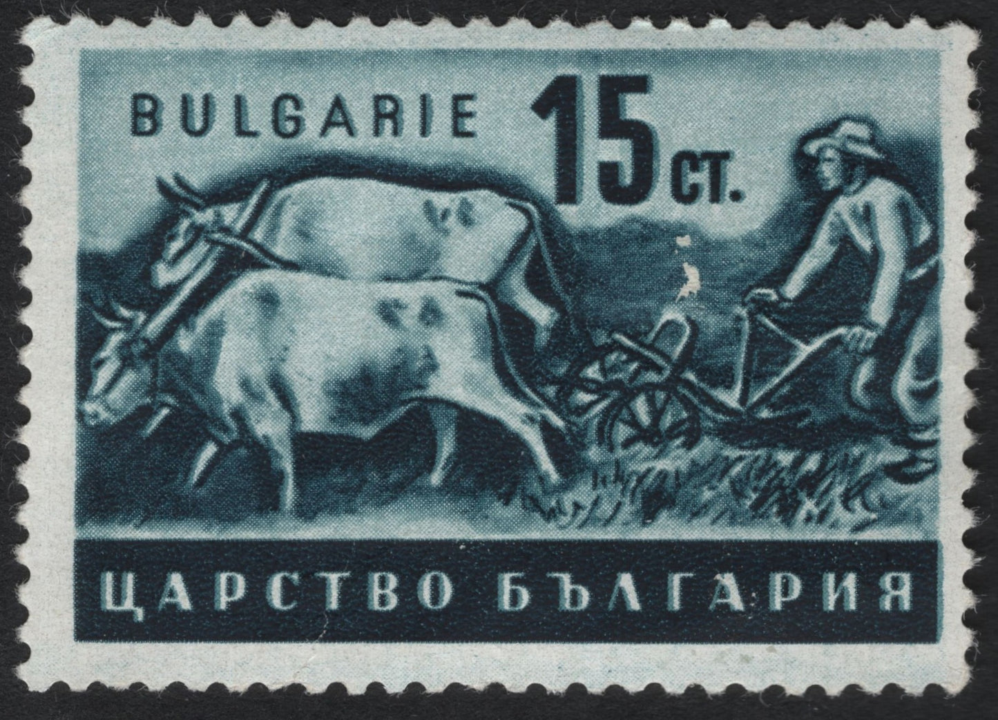 SCG8244 - Bulgaria 15 Stotinki – Farmer Plowing with Oxen (Kingdom Era)