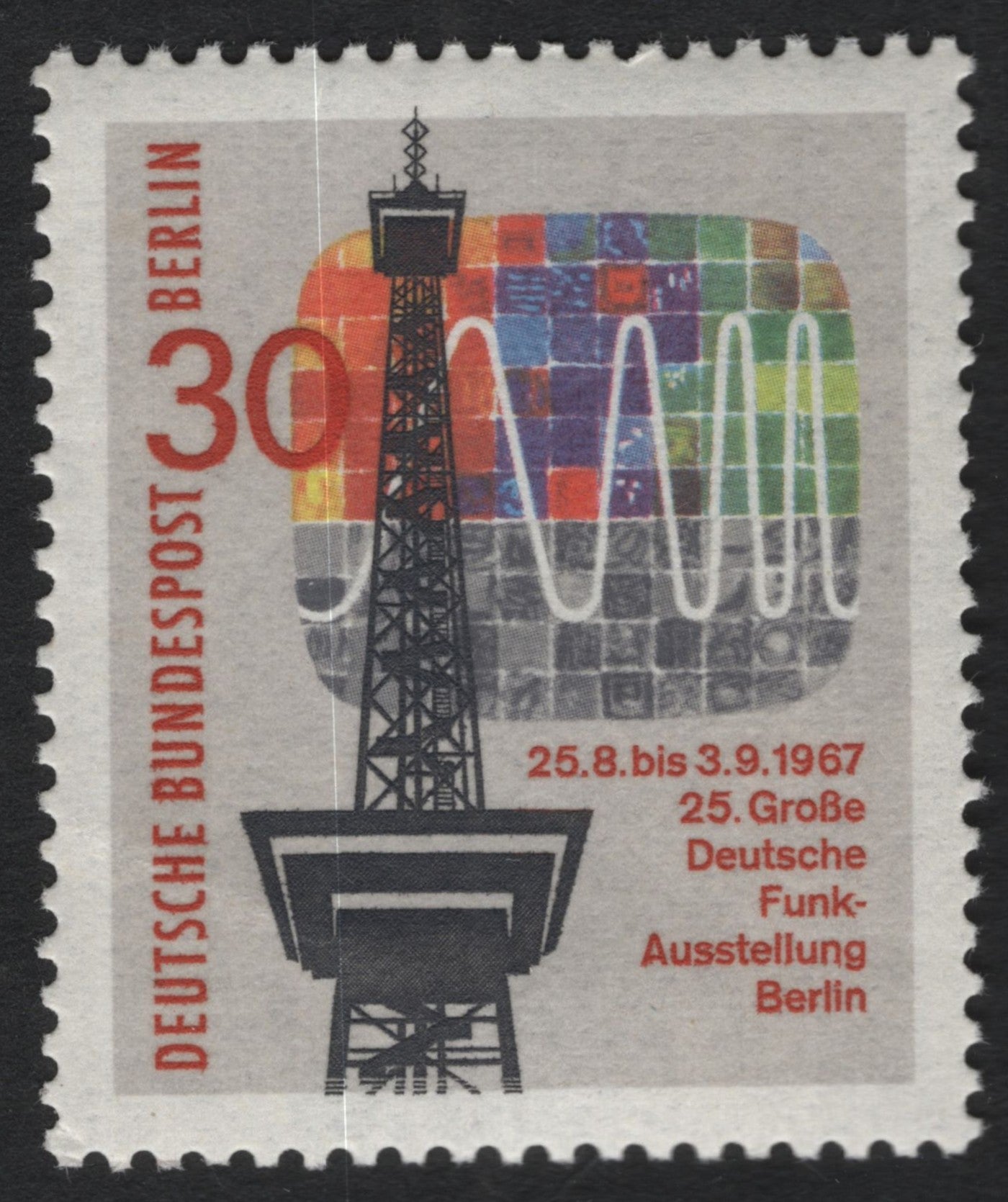 SCG10115 - Germany (Berlin) 1967 – 25th Great German Radio Exhibition, Berlin – 30 Pf Commemorative