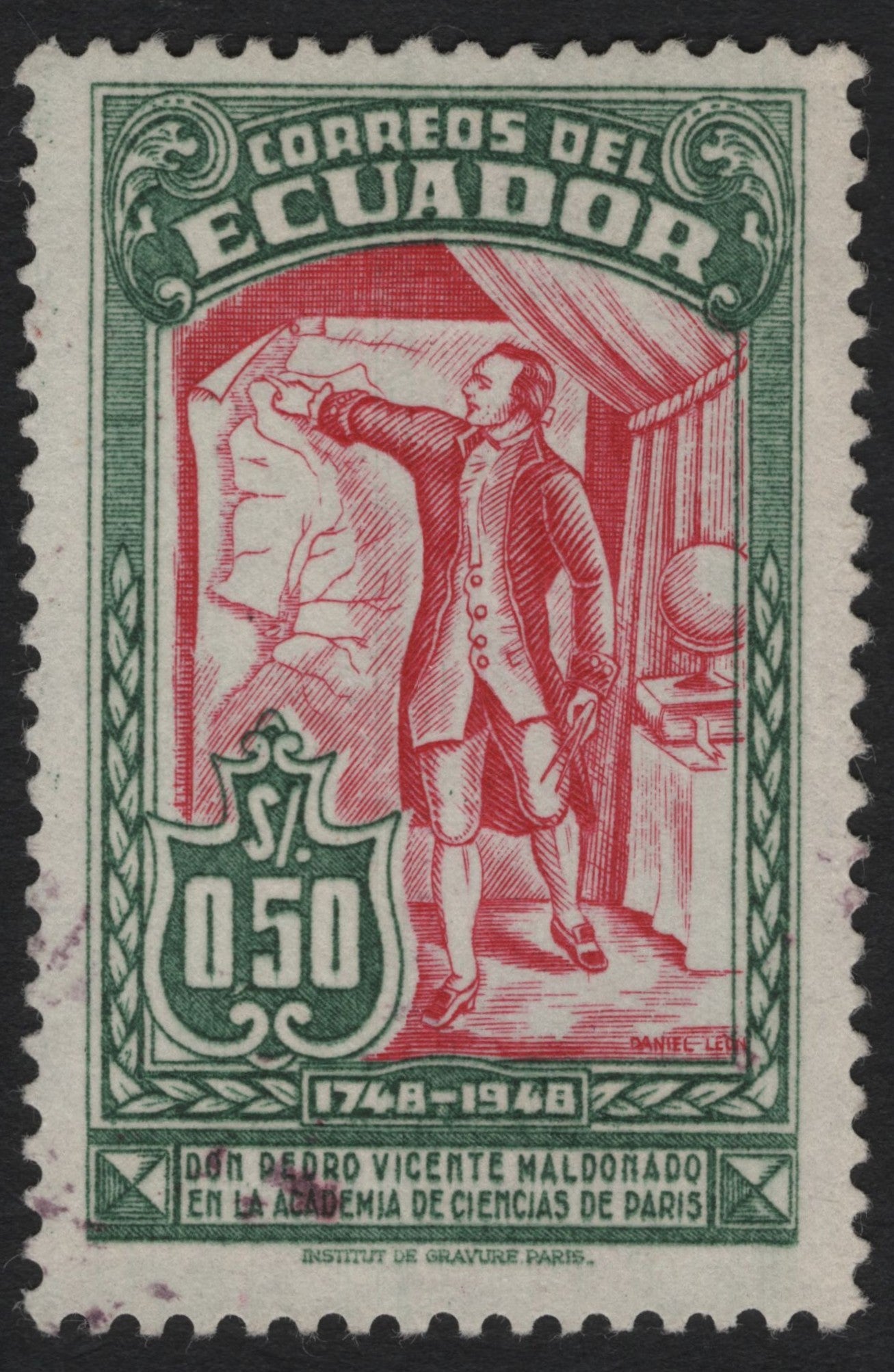 SCG9740 - Ecuador – 1948 Pedro Vicente Maldonado Bicentenary 50c