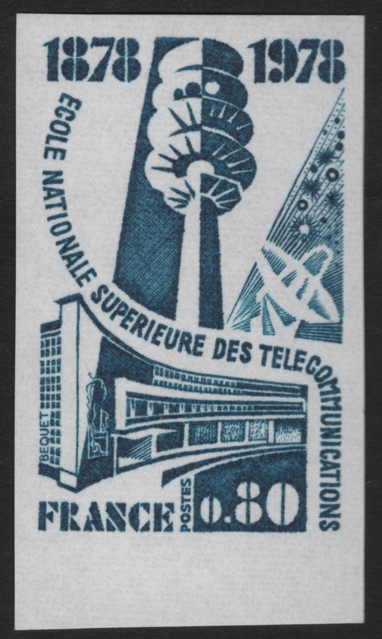 SCG10118 - 🇫🇷 France 1978 – École Nationale Supérieure des Télécommunications Centenary (0.80F)
