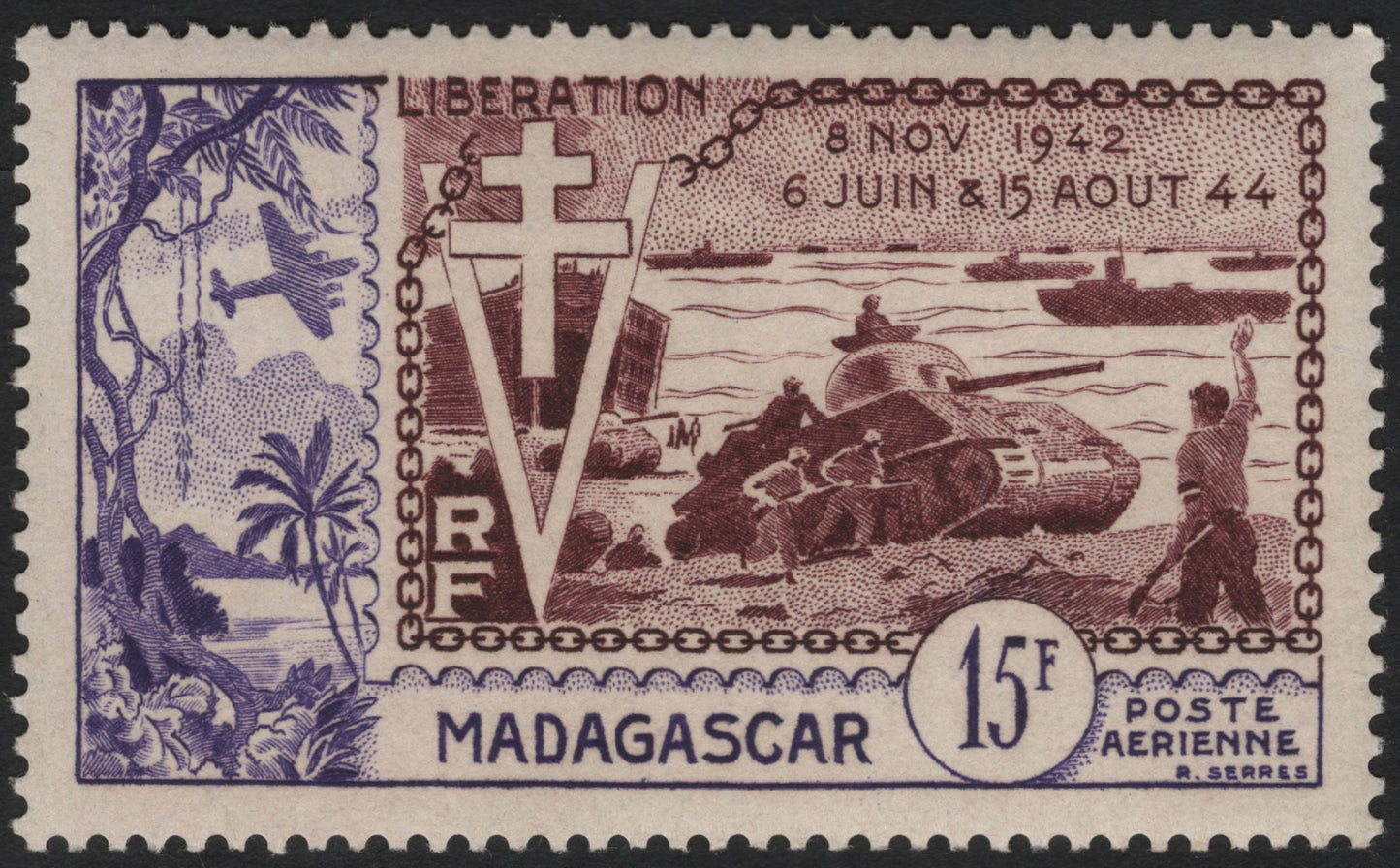 SCG9309 - Madagascar – 15F Airmail “Liberation / WWII Commemoration” (c. 1945–46)