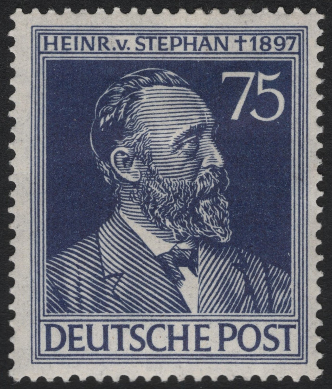 SCG9186 - Germany 75 Pf – Heinrich von Stephan Memorial (c.1947–48)