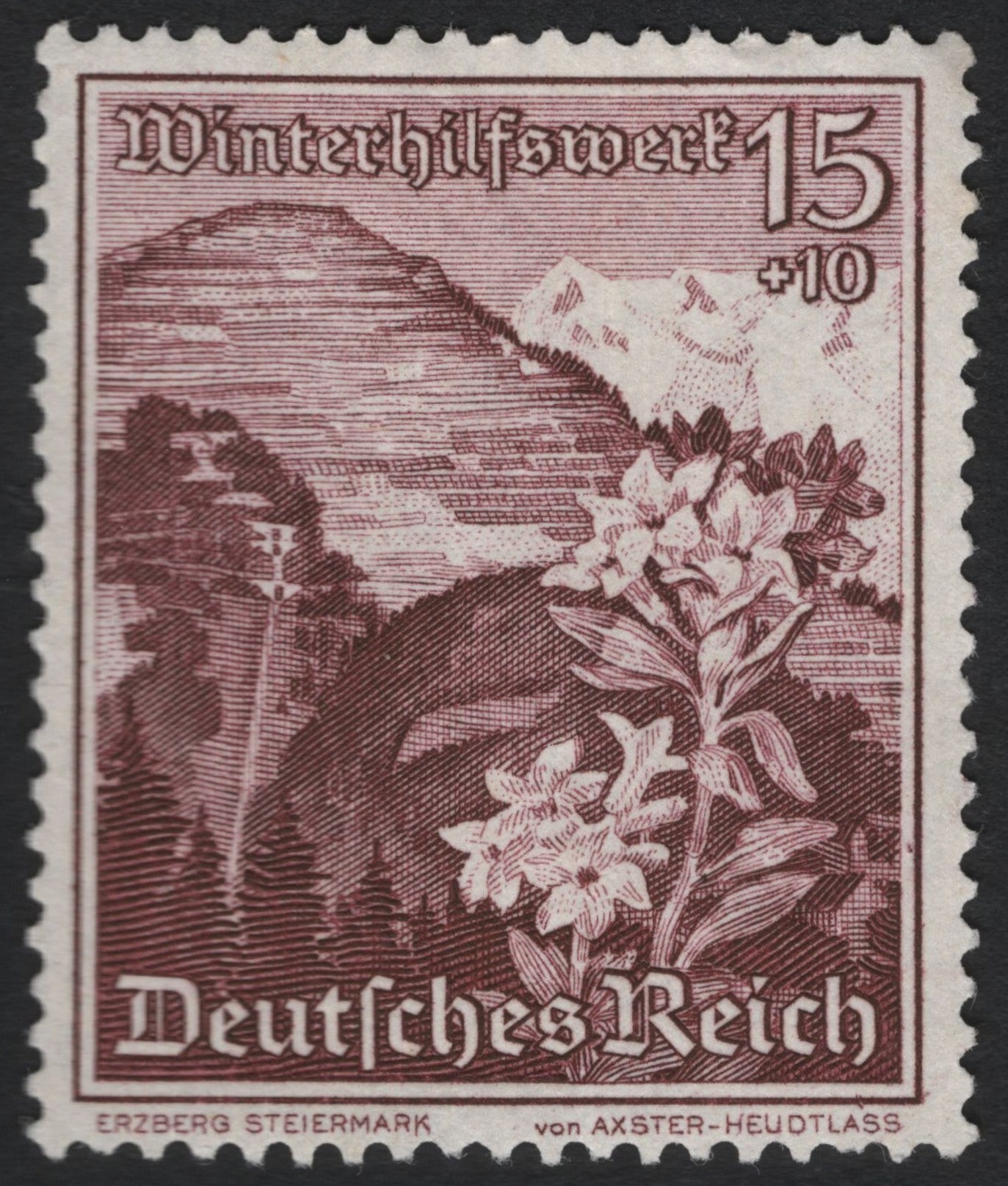 SCG9193 - Germany 1936 Winter Relief – Erzberg & Alpine Flowers (15+10 Pf)