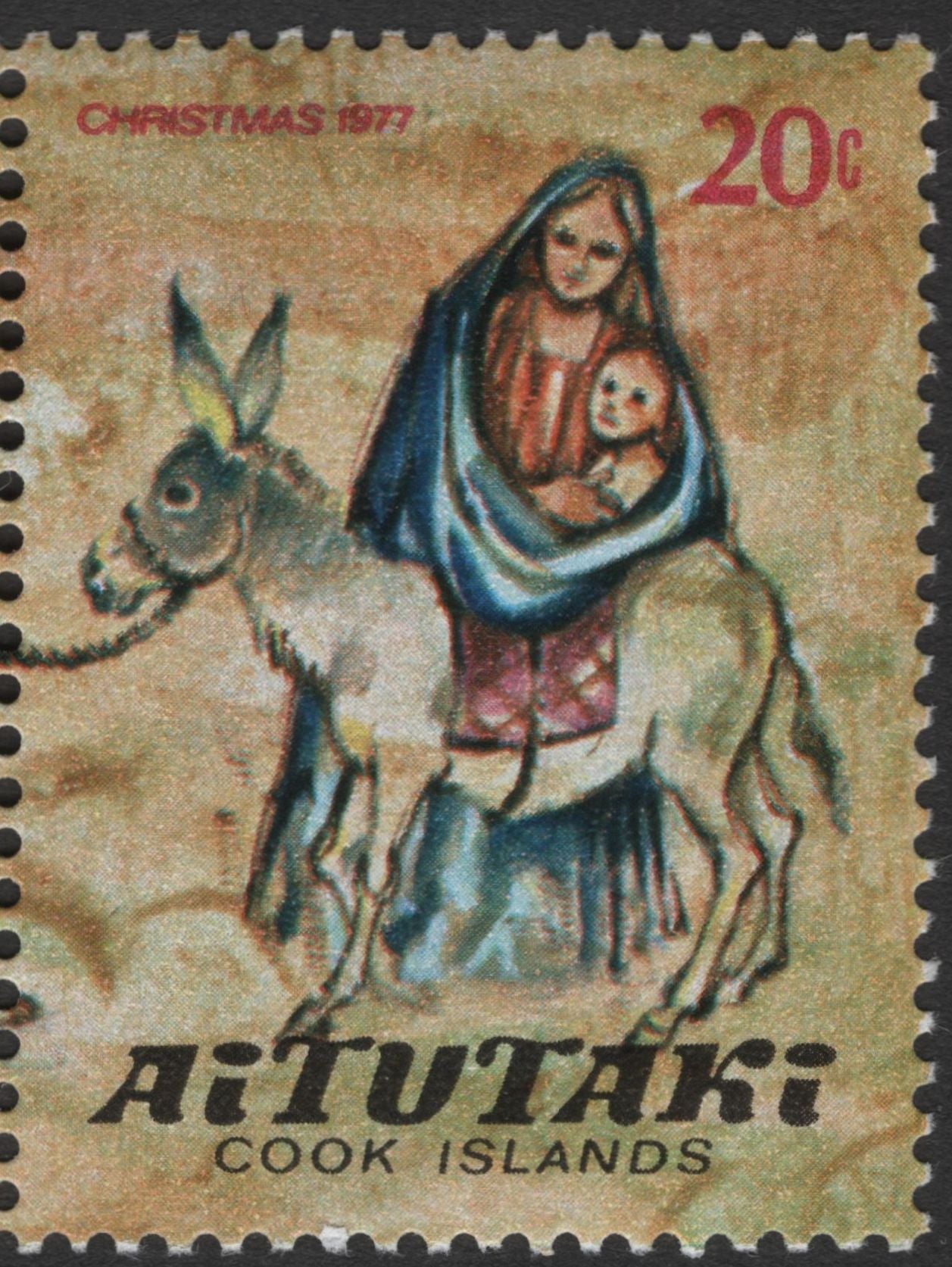 SCG11811 - Aitutaki 1977 Christmas – Holy Family Journey (Se-tenant Pair)