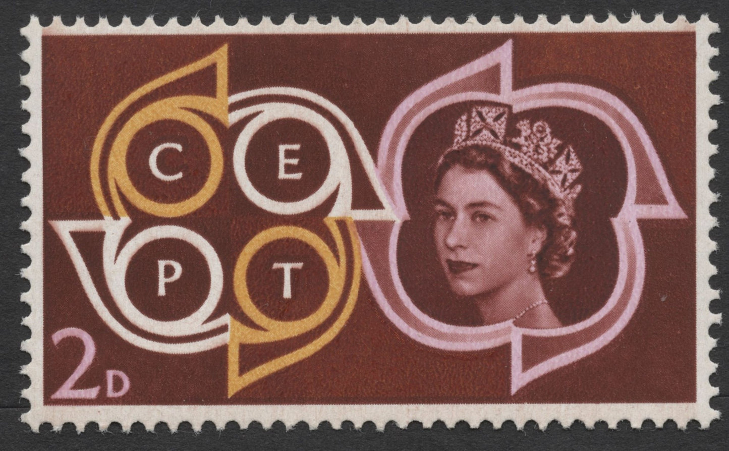 SCG267 - 1961 Great Britain CEPT Europa Stamp – 2d Maroon Queen Elizabeth II