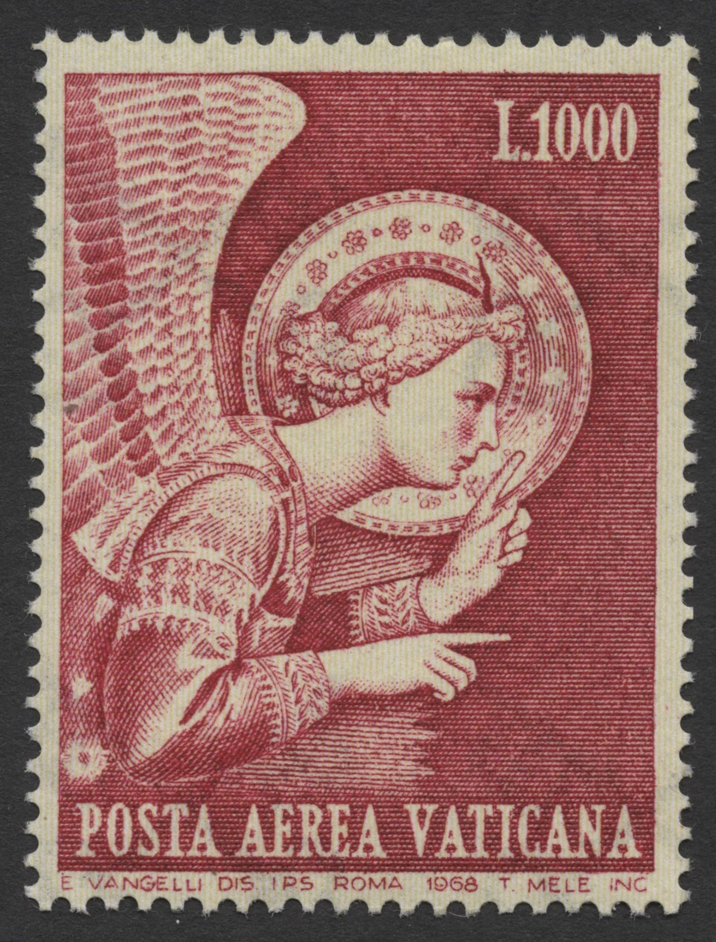 SCG276 - 1968 Vatican Airmail Stamps – Angelic Figures by E. Vangelli (L.1000 & L.1500)