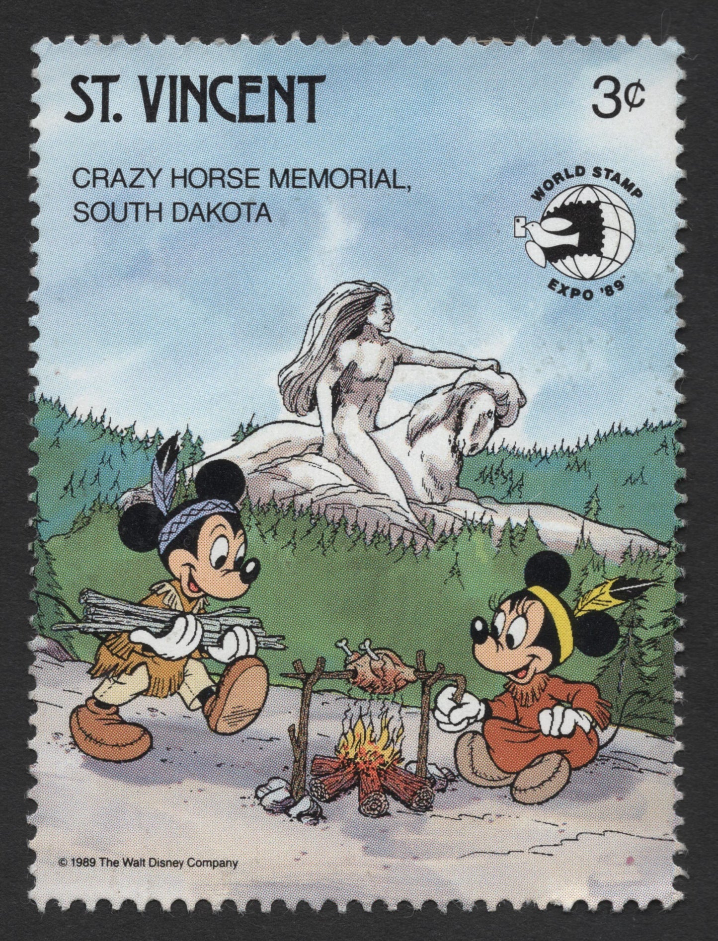 SCG823 - St. Vincent 1989 – Crazy Horse Memorial with Mickey & Minnie