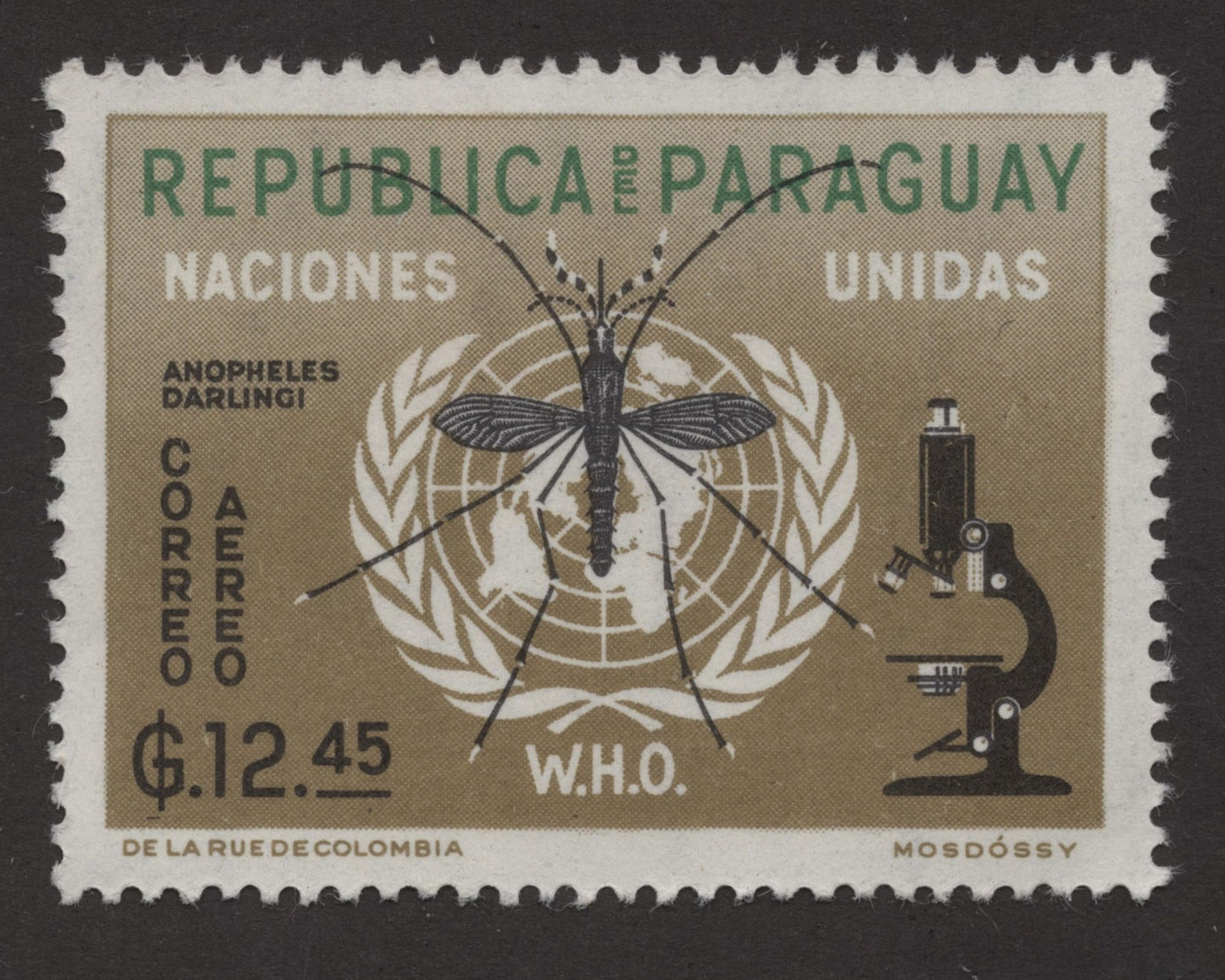 SCG173 Paraguay WHO Stamps – Malaria Eradication & Anopheles Darlingi Campaign