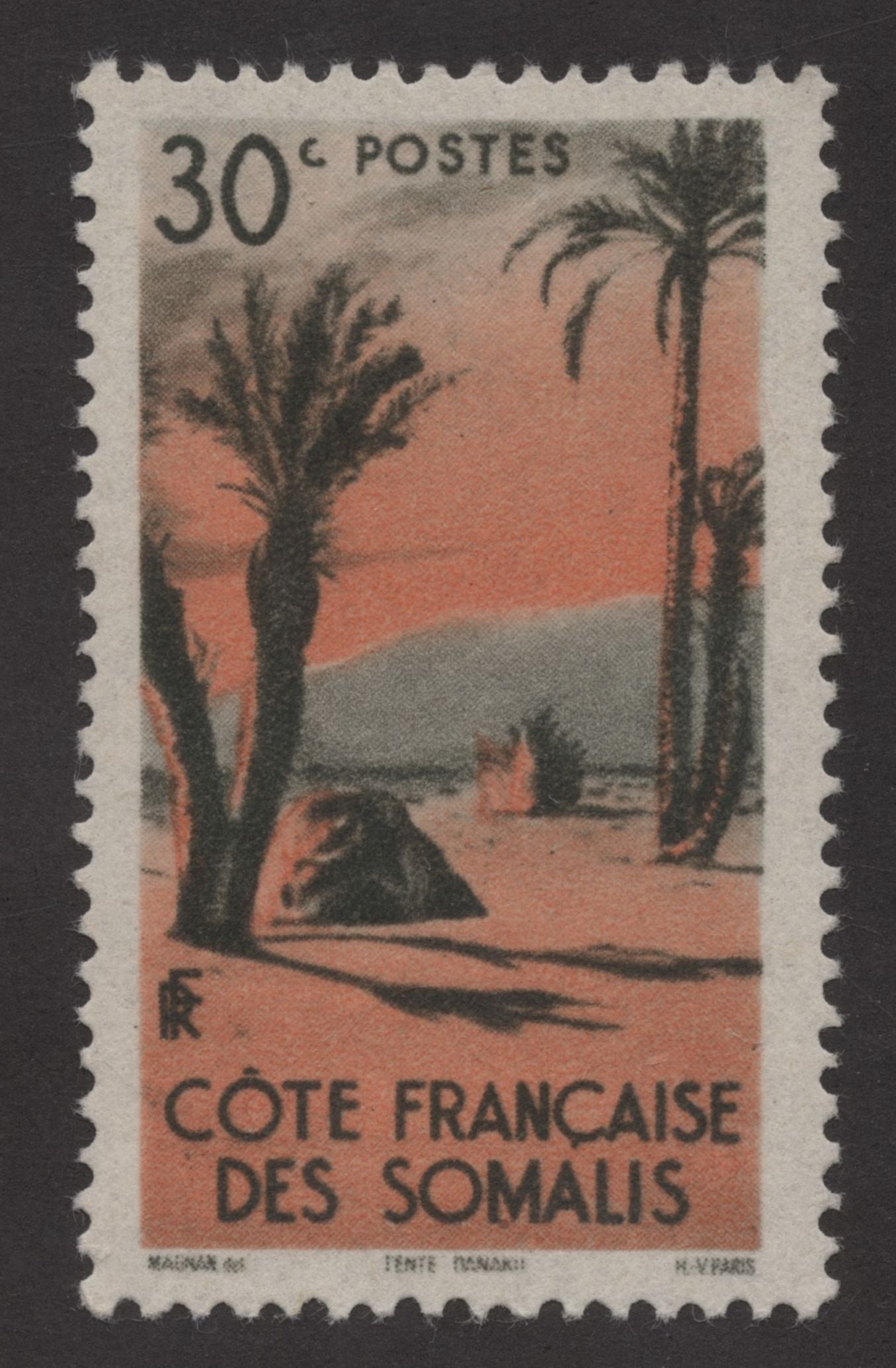 SCG192 French Somali Coast Desert Palm Stamps – 10c & 30c Set