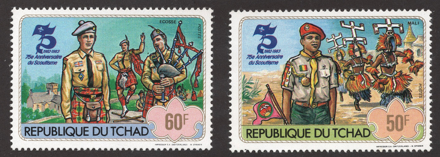 SCG161 Chad 1982–1983 Stamps – 75th Anniversary of World Scouting