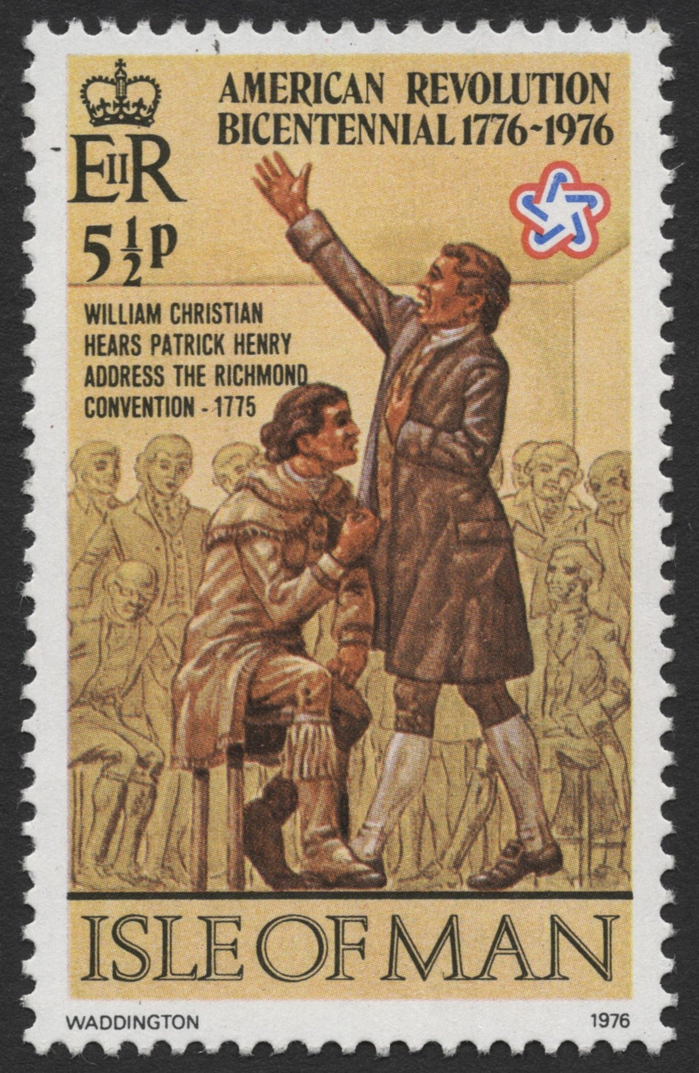 SCG946 - Isle of Man 1976 American Revolution Bicentennial – Patrick Henry’s Speech