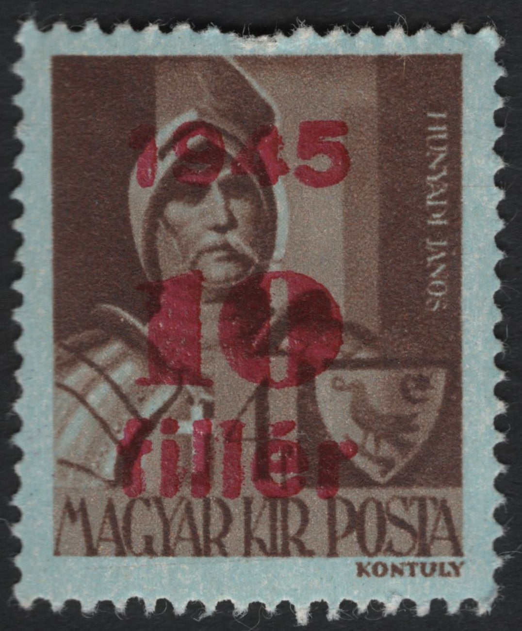 SCG9916 - Hungary 1945 – 10f Red Overprint on “Huszár” Issue
