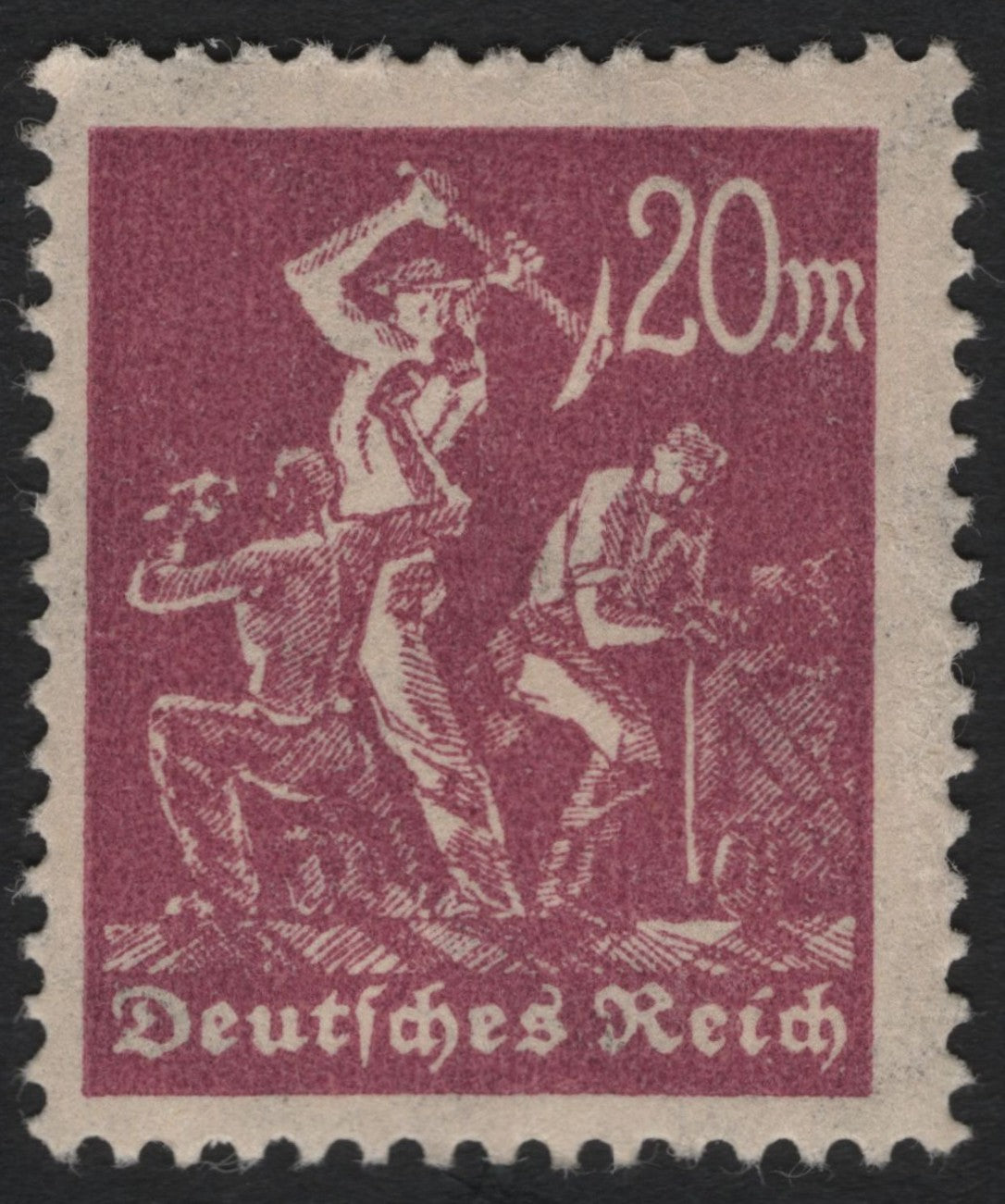 SCG9885 - Germany 1923 – 20 Mark Carmine-Rose “Laborers” (Inflation Issue)