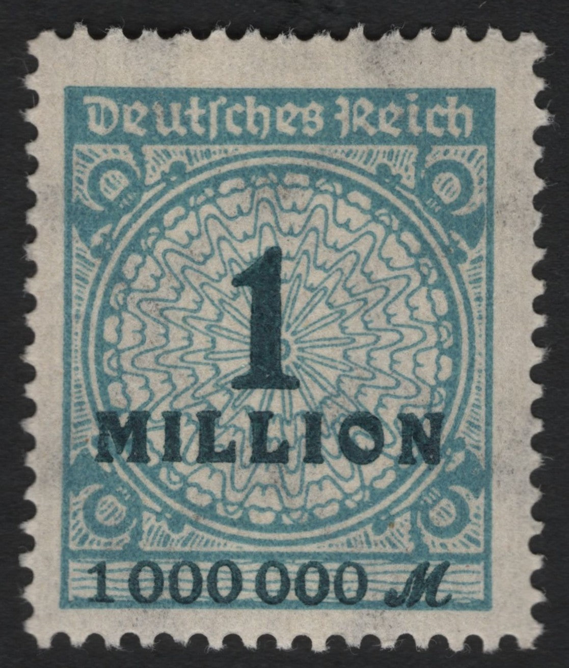 SCG9891 - Germany 1923 – 1 Million Mark Blue-Green Inflation Stamp