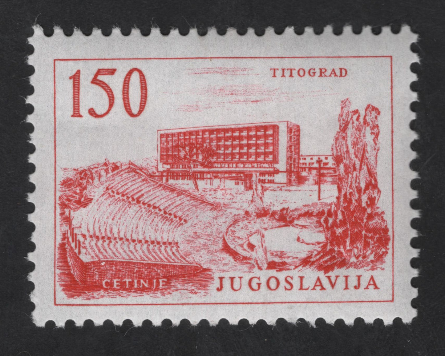 SCG13658 - Yugoslavia 150 Dinara – Titograd & Cetinje Cultural Heritage Stamp