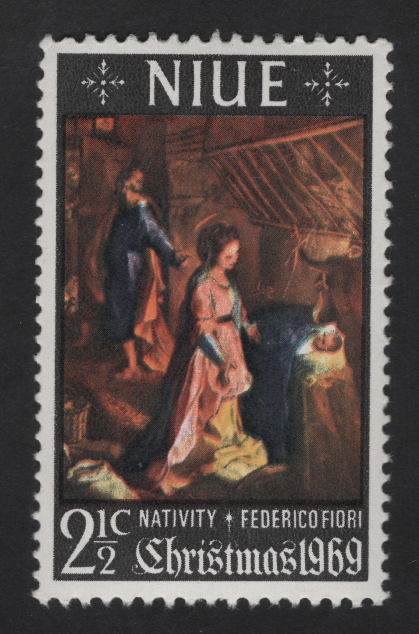 SCG13659 - Niue 1969 Christmas – Nativity by Federico Fiori (2½c)