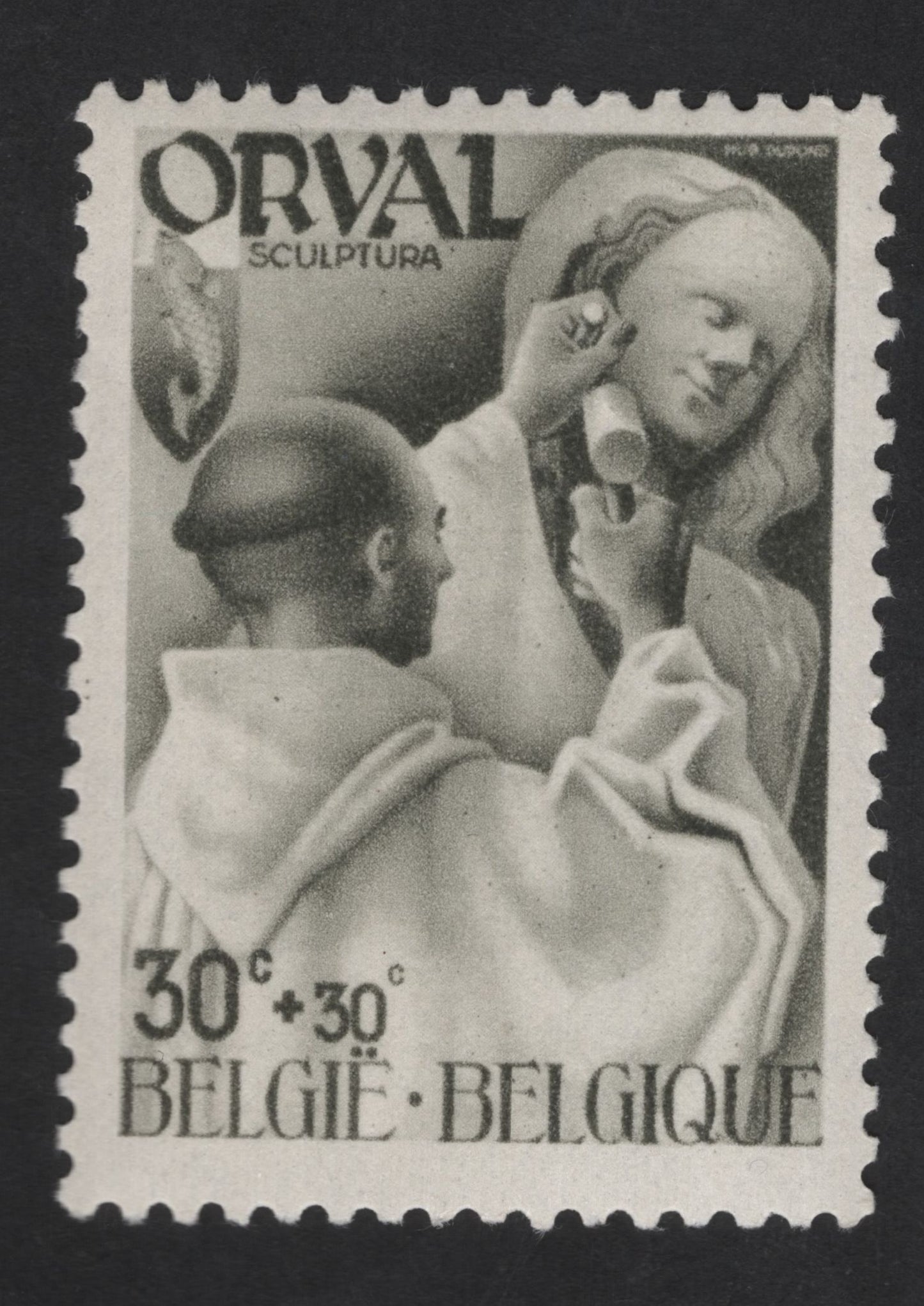 SCG13661 - Belgium 30c + 30c “Orval Sculptura” Semi-Postal Stamp