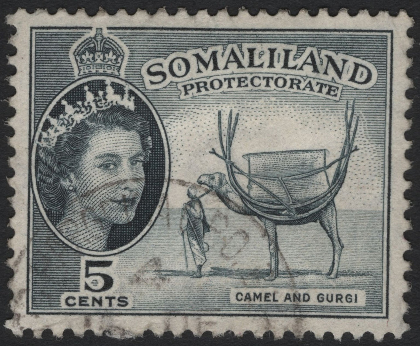 SCG8884 - Somaliland Protectorate – 5 Cents “Camel and Gurgi” (Queen Elizabeth II), 1953
