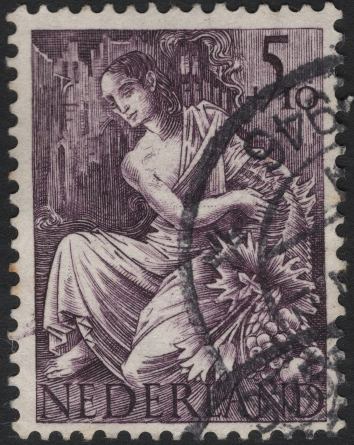 SCG8972 - Netherlands 1934 “Harvest Allegory” – 5 Cents Violet