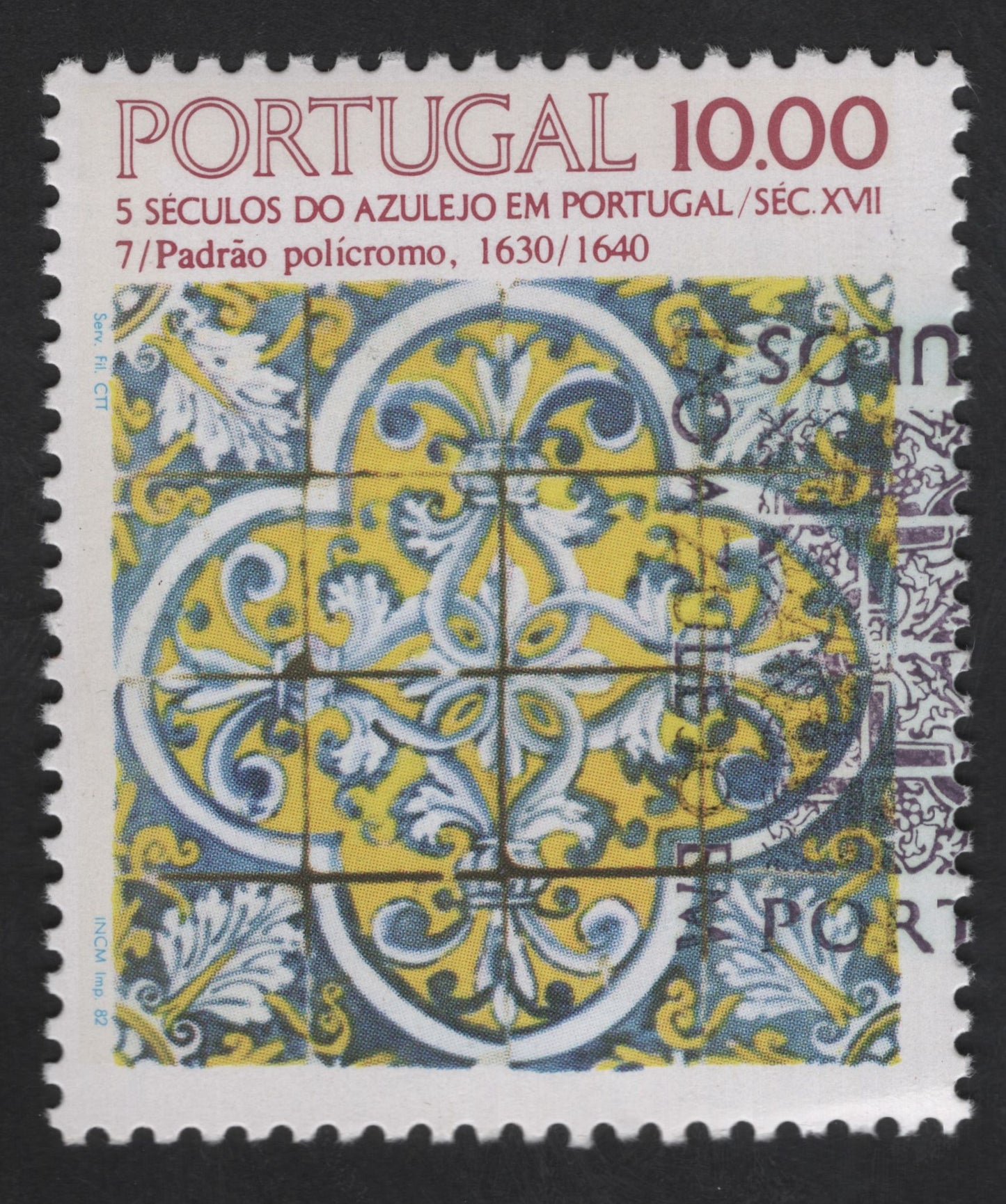 SCG13706 - Portugal 10.00 Escudos – 5 Séculos do Azulejo (17th Century Tile Pattern, 1630–1640)