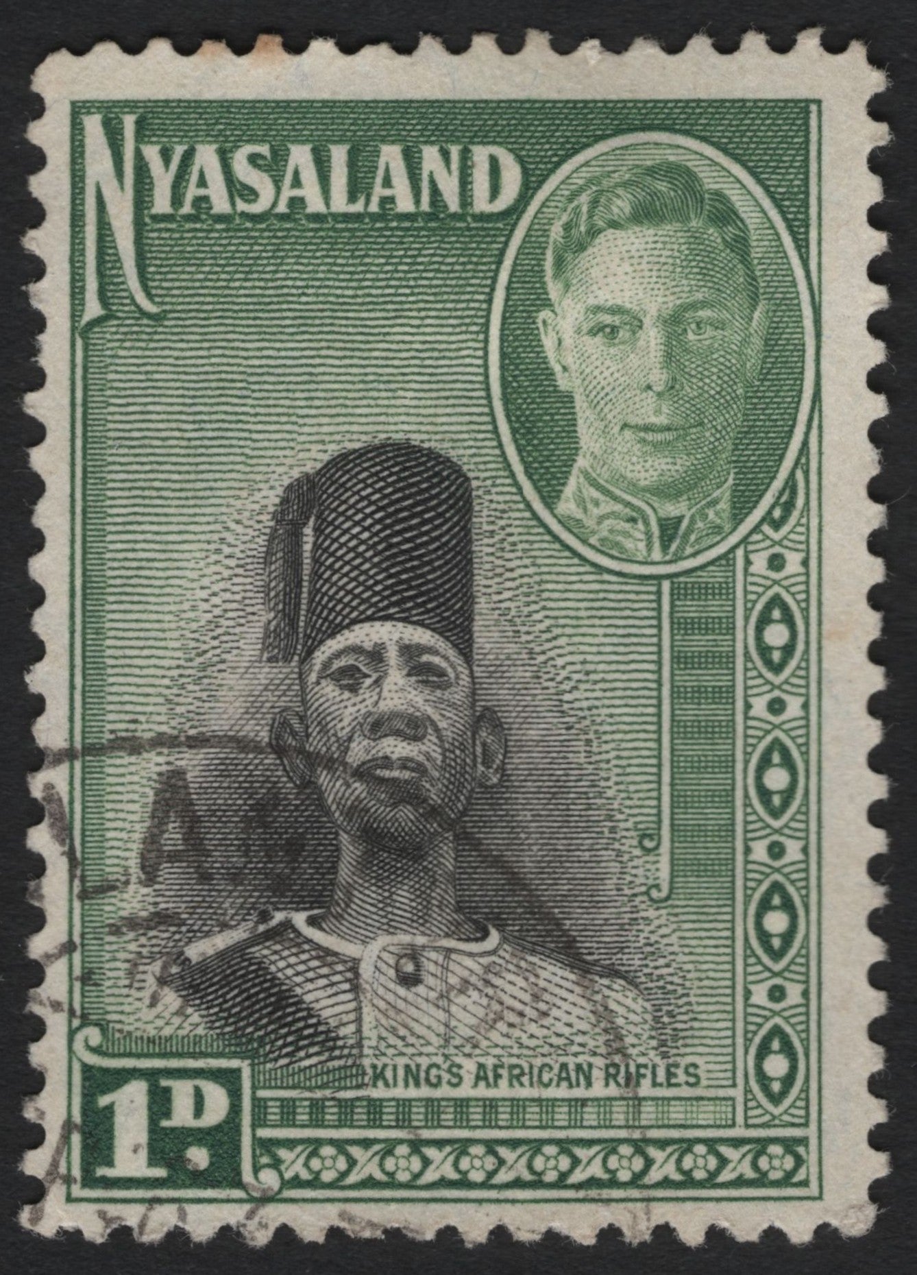 SCG9004 - Nyasaland 1d King’s African Rifles – King George VI Issue