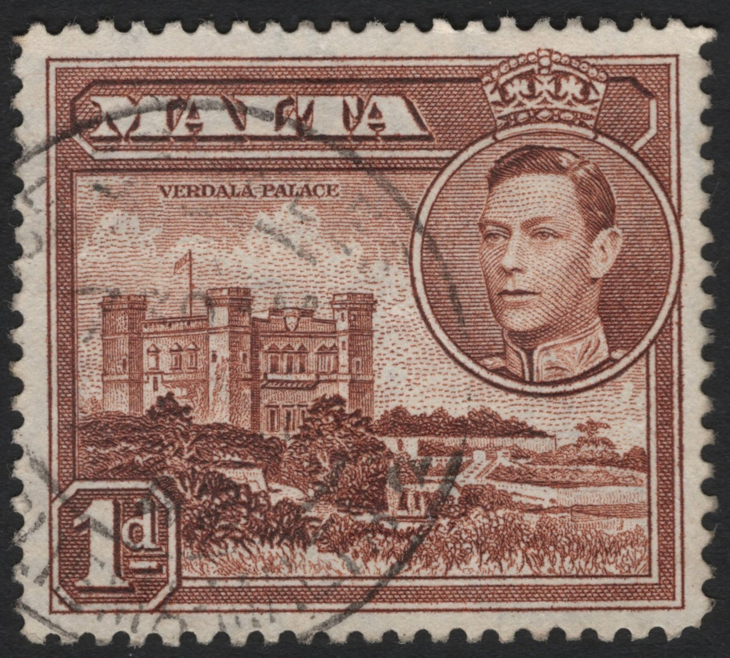 SCG9027 - Malta 1938–43 King George VI – Verdala Palace 1d Brown
