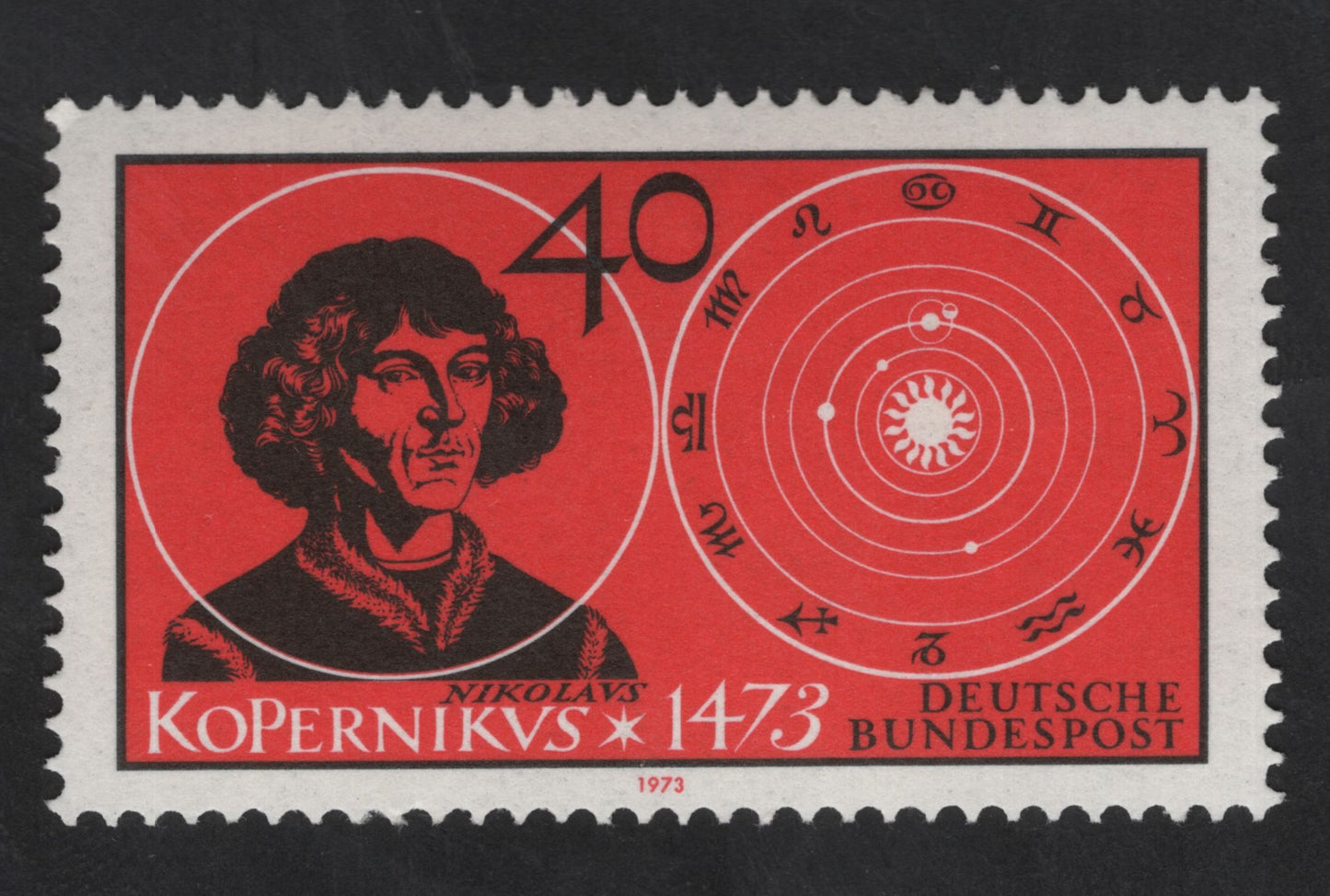 SCG13730 - Germany 1973 – Nicolaus Copernicus 500th Birth Anniversary Stamp (40 Pfennig)