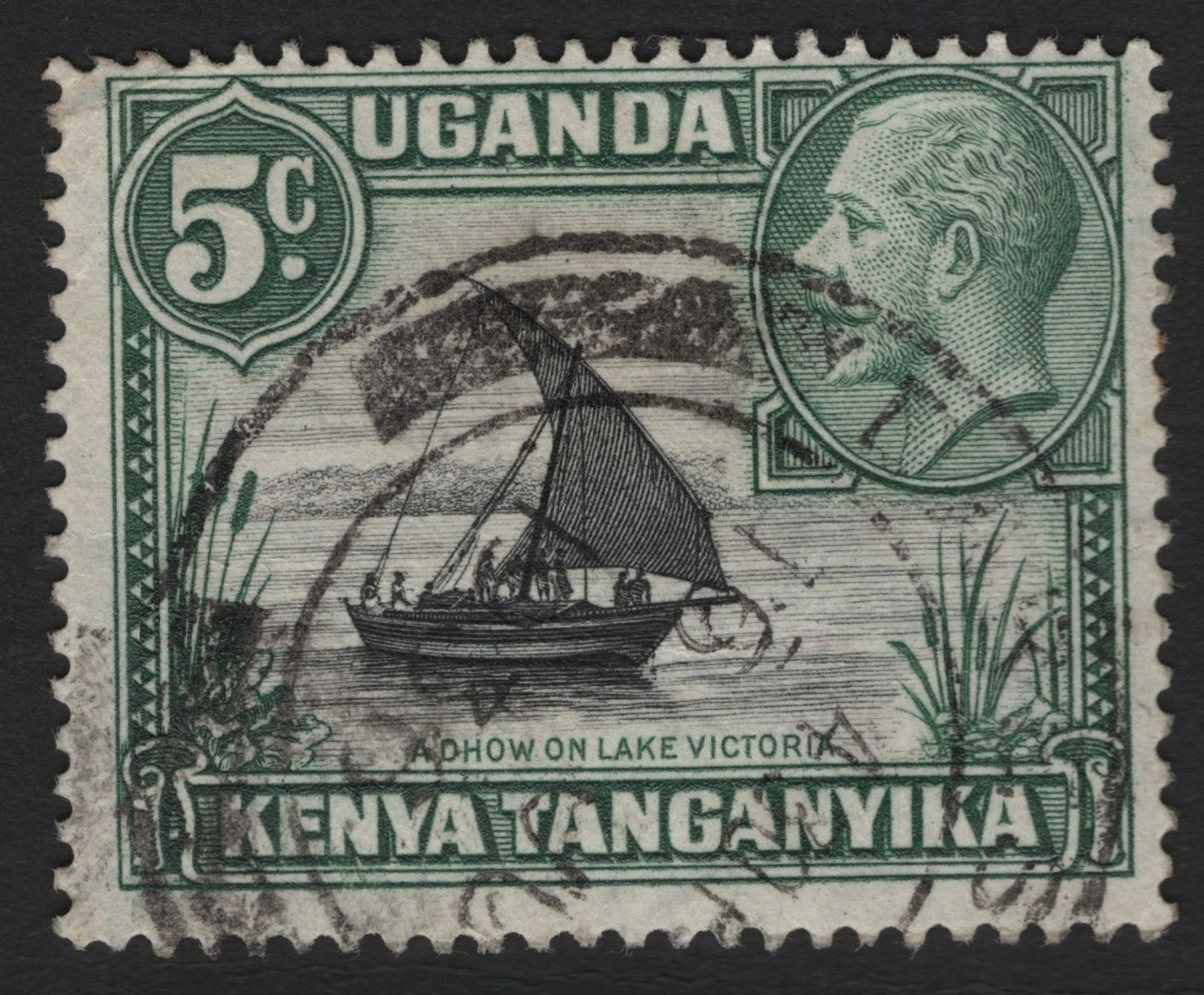 SCG9030 - Uganda–Kenya–Tanganyika 5c “Dhow on Lake Victoria” (King George V)