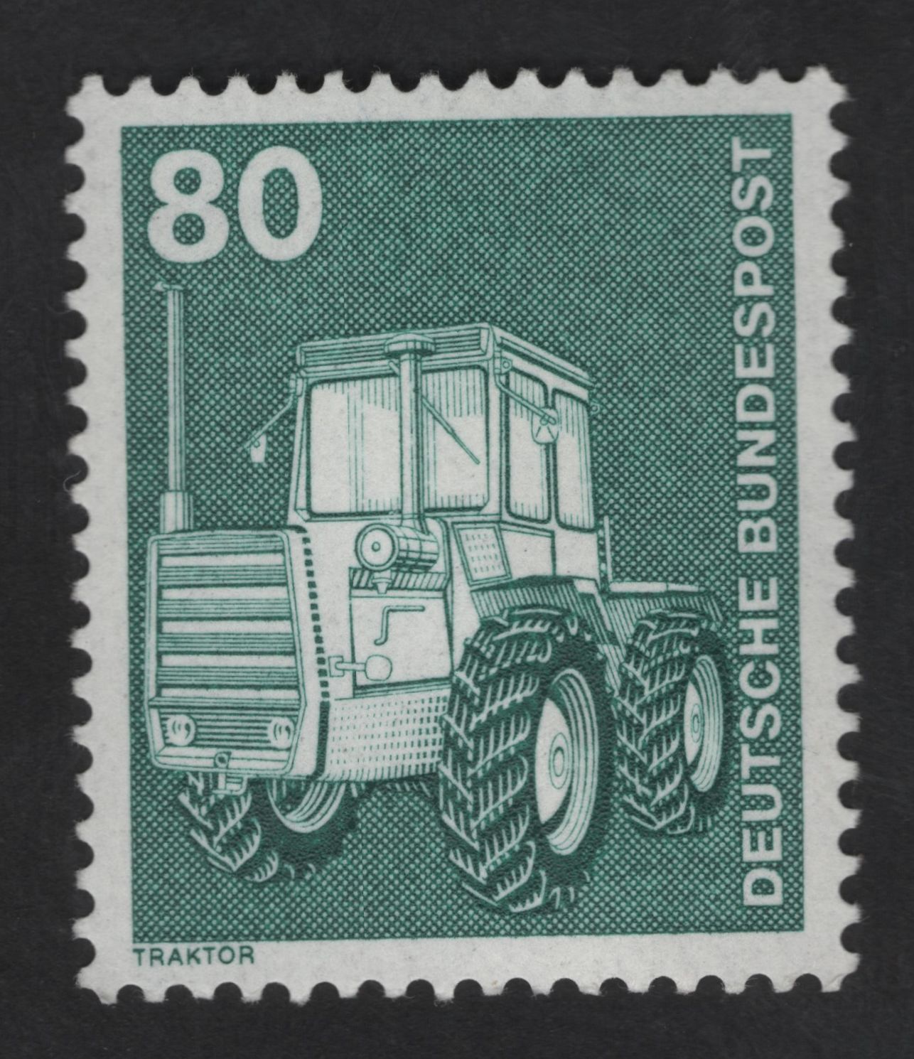 SCG13737 - East Germany (DDR) 80 Pfennig Tractor Stamp – Agricultural Machinery Series
