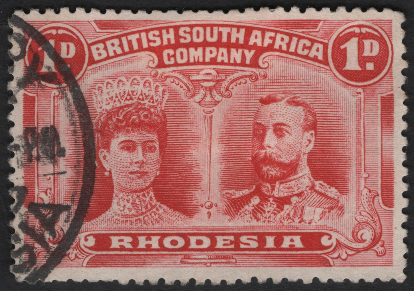 SCG9038 - Rhodesia – 1d Red “Dual Portrait” (British South Africa Company)