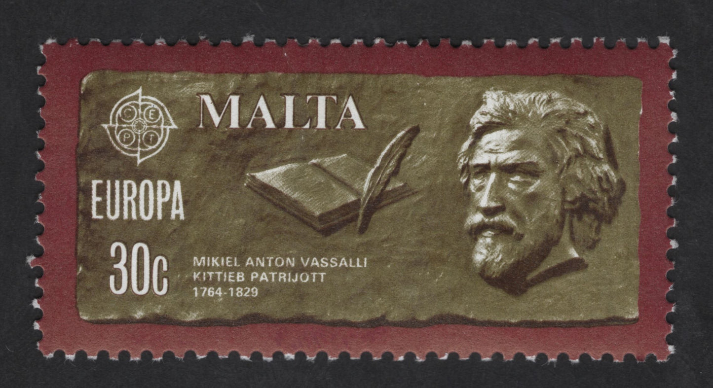 SCG13742 - Malta 30c Europa Stamp – Mikiel Anton Vassalli (1764–1829), Patron of Maltese Language