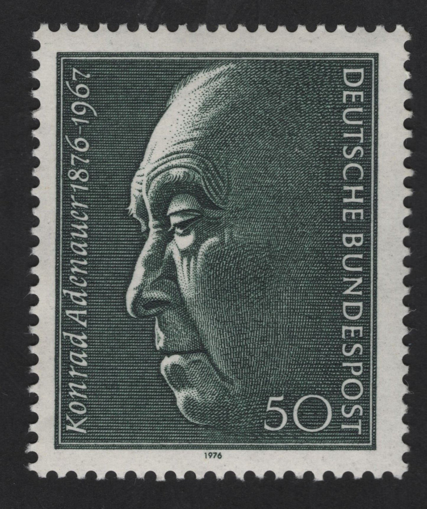 SCG13637 - Germany 1976 – Konrad Adenauer Birth Centenary 50 Pfennig Stamp