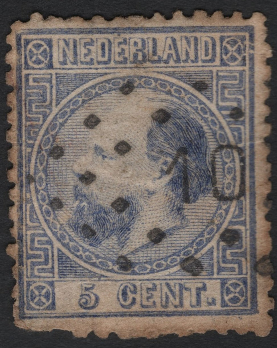 SCG8830 - Netherlands 1876–1894 King William III – 5 Cents Blue (Perforated Cancellation)