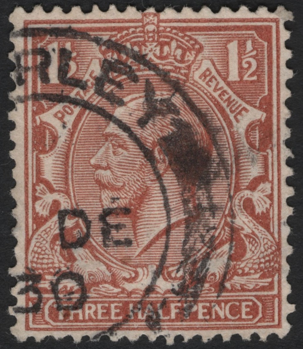 SCG8834 - UK 1½d King George V Red-Brown (1912–24) – Profile Head Issue