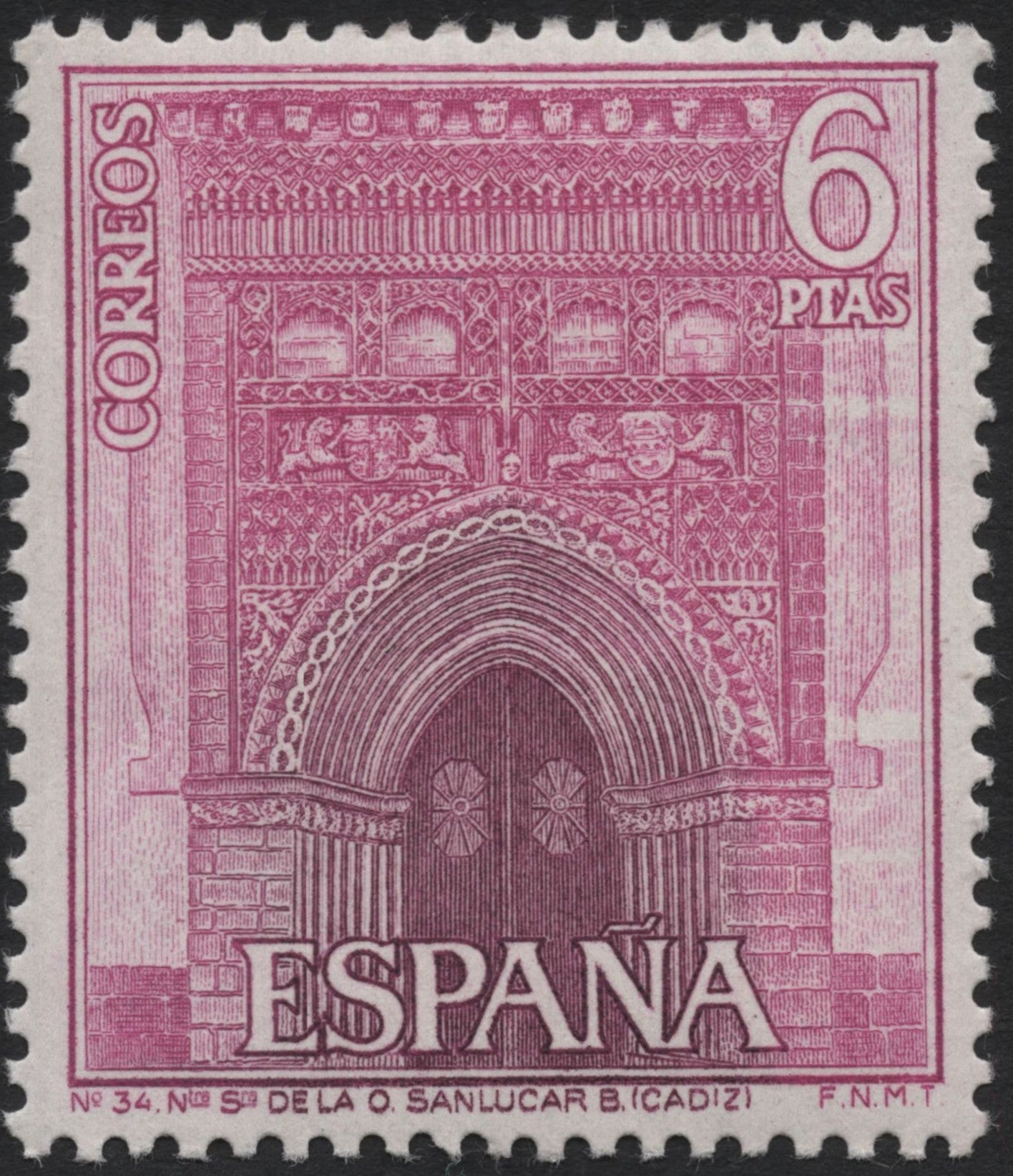 SCG7626 - Portal of Nuestra Señora de la O, Sanlúcar de Barrameda (Cádiz) – 6 Pesetas