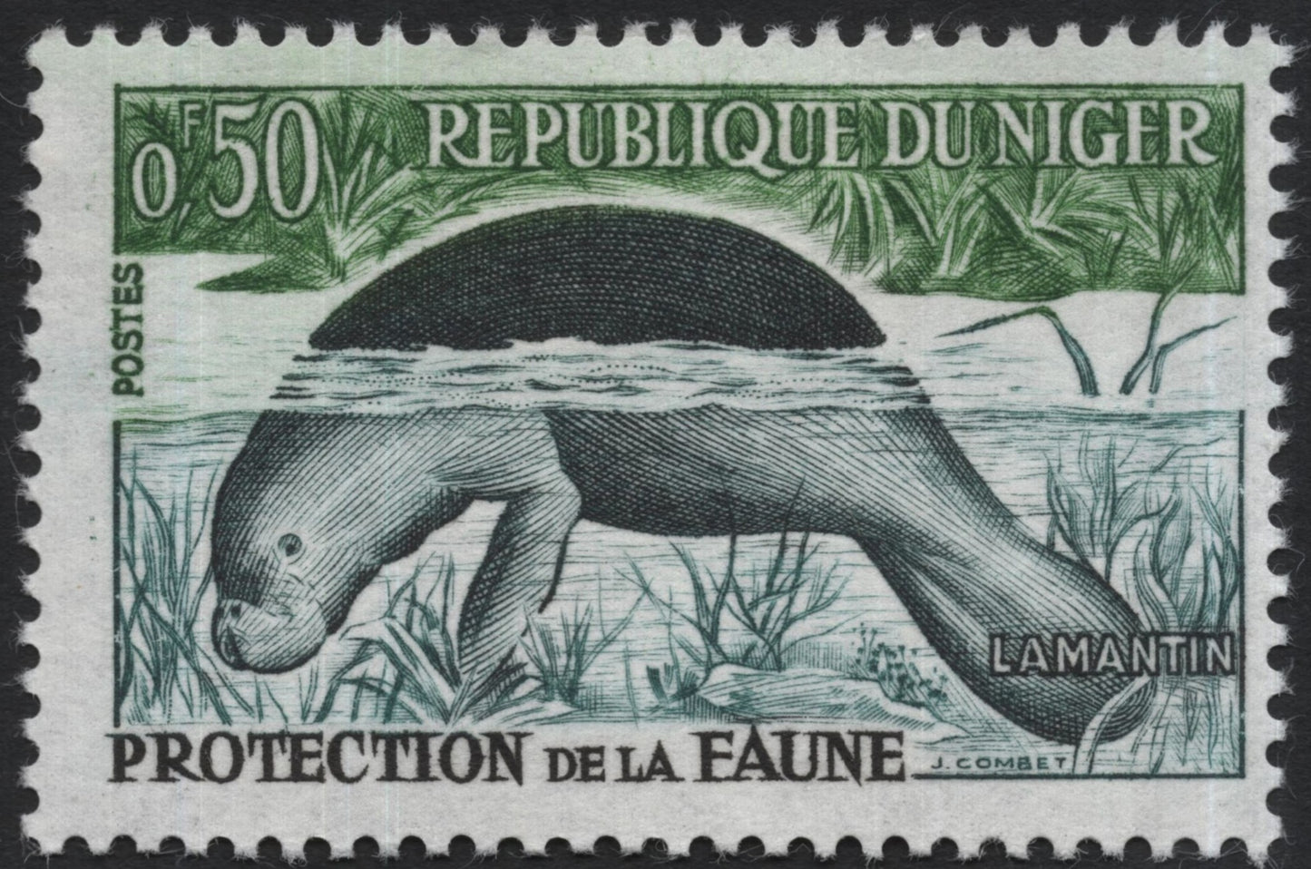 SCG7628 - Niger 0.50 Franc “Manatee – Protection of Wildlife” (La Lamantin)