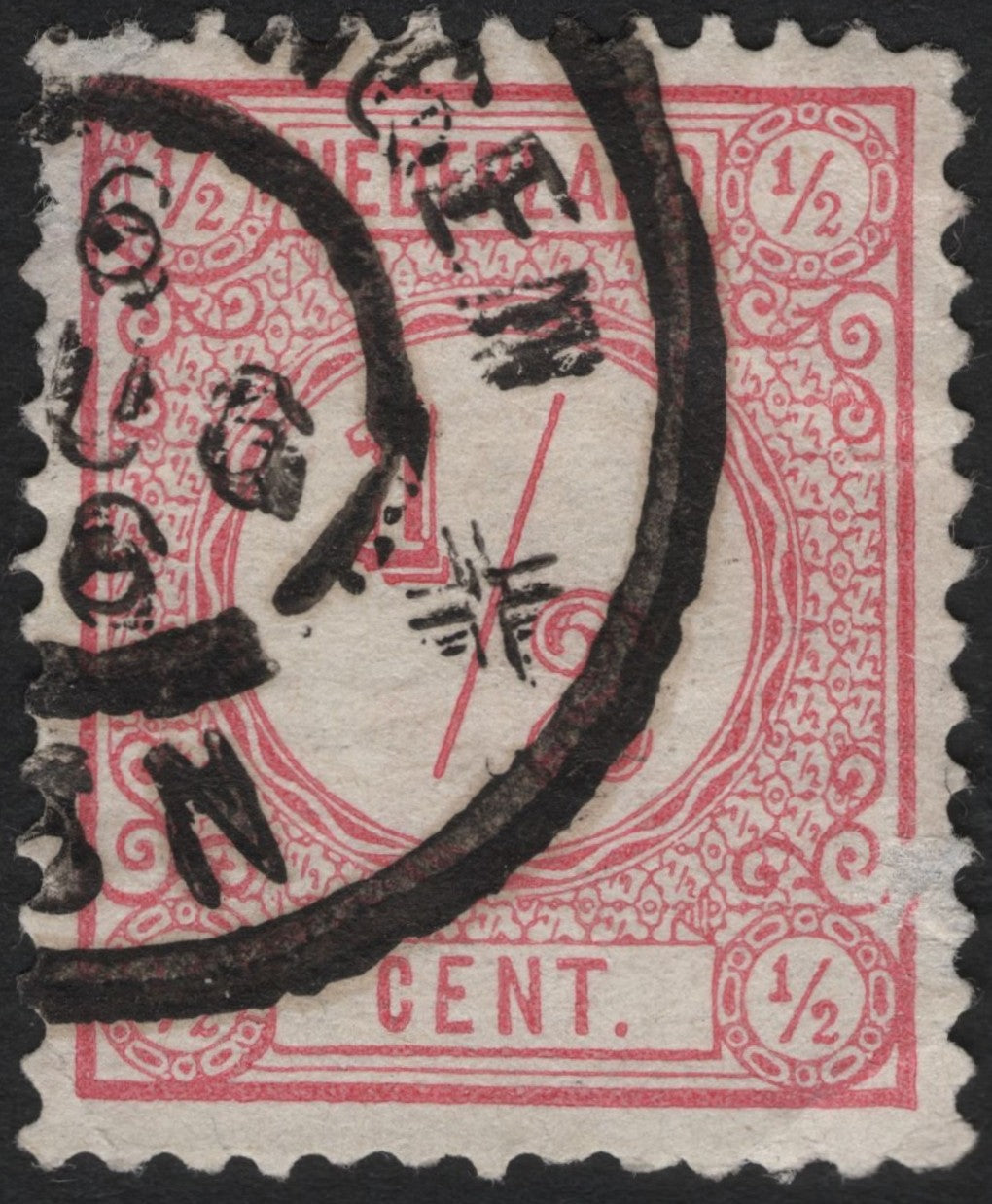 SCG8839 - Netherlands 1899–1921 – ½ Cent Numeral Issue (Carmine-Rose)