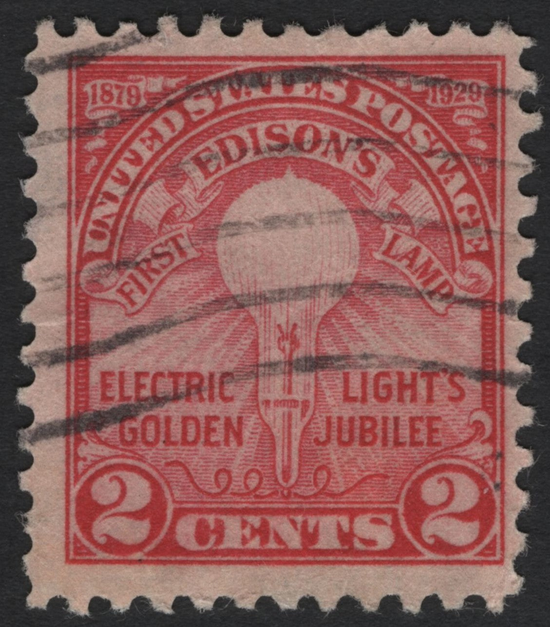SCG8847 - USA 1929 – Edison’s First Lamp, Electric Light Golden Jubilee (2¢)