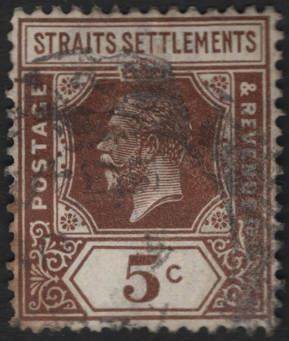 SCG8849 - Straits Settlements 5 Cents King George V – Brown (Used)