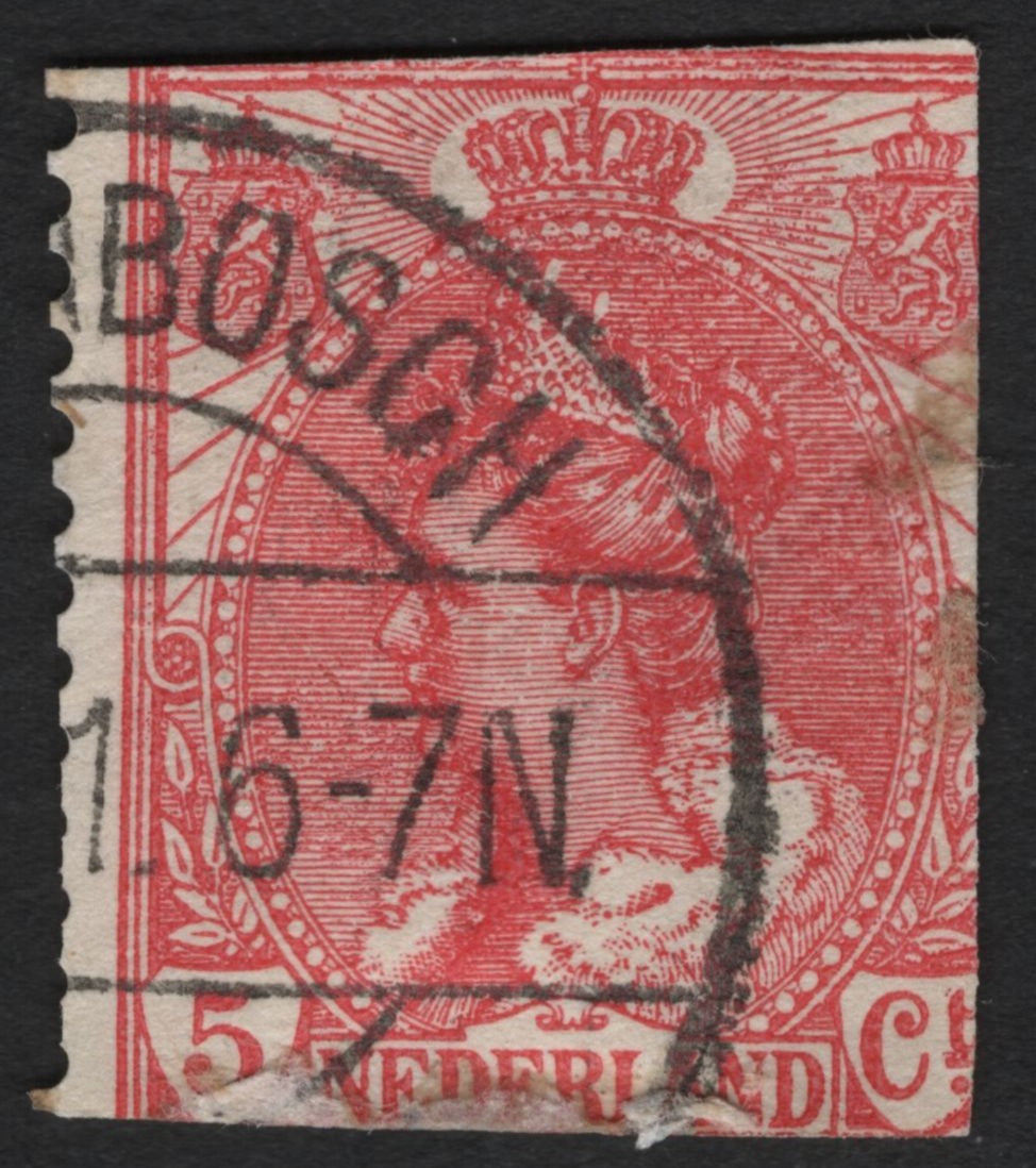 SCG8864 - Netherlands 5c Queen Wilhelmina – Red Coat of Arms Issue (Used)